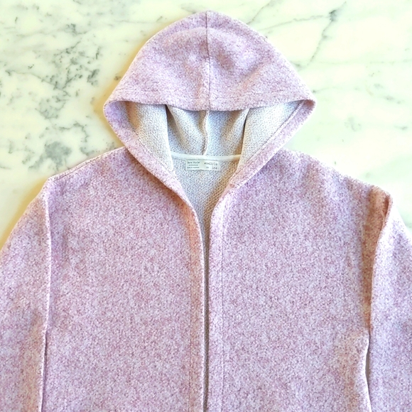 NWOT. Zara Girls Cotton Blended Fleece Openfront Pink/Purple Jacket w/2 pockets. - Picture 3 of 6
